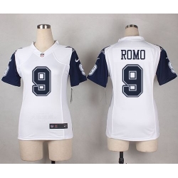 Nike Cowboys 9 Tony Romo White Womens Stitched NFL Elite Rush Jersey