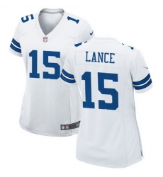 Women Dallas Cowboys 15 Trey Lance White Stitched Football Jersey  Run Small