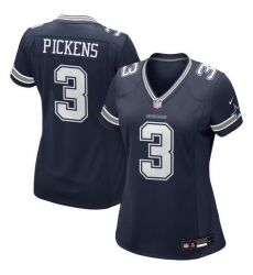 Women Dallas Cowboys 3 George Pickens Navy Blue vapor Limited jersey
