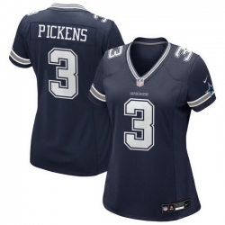 Women Dallas Cowboys 3 George Pickens Navy Blue vapor Limited jersey