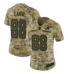 Women Dallas Cowboys CeeDee Lamb Camo Limited 2018 Salute to Service Jersey