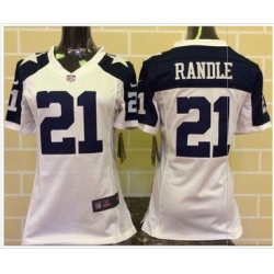 Women Nike Cowboys #21 Joseph Randle White Thanksgiving Throwback Stitched NFL Elite Jersey