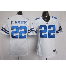 Women Nike Dallas Cowboys 22 E.SMITH White NFL Jerseys