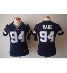 Women Nike Dallas Cowboys 94 Ware Blue[Women's NIKE LIMITED Jersey]