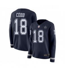 Womens Dallas Cowboys 18 Randall Cobb Limited Navy Blue Therma Long Sleeve Football Jersey