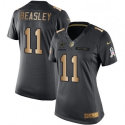 Womens Nike Dallas Cowboys 11 Cole Beasley Limited BlackGold Salute to Service NFL Jersey