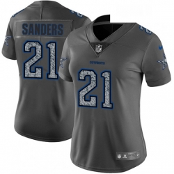 Womens Nike Dallas Cowboys 21 Deion Sanders Gray Static Vapor Untouchable Limited NFL Jersey