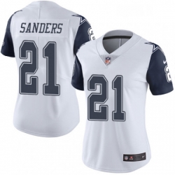 Womens Nike Dallas Cowboys 21 Deion Sanders Limited White Rush Vapor Untouchable NFL Jersey