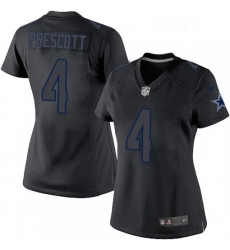 Womens Nike Dallas Cowboys 4 Dak Prescott Limited Black Impact NFL Jersey