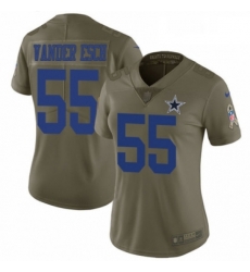 Womens Nike Dallas Cowboys 55 Leighton Vander Esch Limited Olive 2017 Salute to Service NFL Jersey