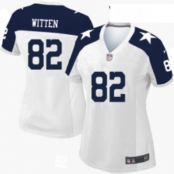 Womens Nike Dallas Cowboys 82 Jason Witten Limited White Throwback Alternate NFL Jersey