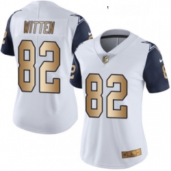 Womens Nike Dallas Cowboys 82 Jason Witten Limited WhiteGold Rush NFL Jersey