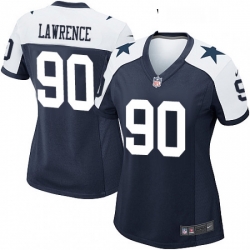 Womens Nike Dallas Cowboys 90 Demarcus Lawrence Game Navy Blue Throwback Alternate NFL Jersey