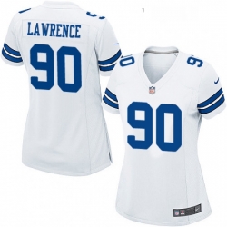 Womens Nike Dallas Cowboys 90 Demarcus Lawrence Game White NFL Jersey