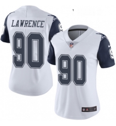 Womens Nike Dallas Cowboys 90 Demarcus Lawrence Limited White Rush Vapor Untouchable NFL Jersey