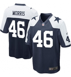 Nike Cowboys #46 Alfred Morris Navy Blue Thanksgiving Youth Stitched NFL Throwback Elite Jersey