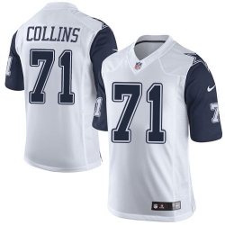 Nike Cowboys #71 Lael Collins White Youth Stitched NFL Elite Rush Jersey