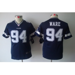 Nike Youth Dallas Cowboys #94 Ware Blue Color Limited Jerseys