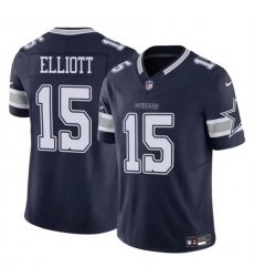 Youth Dallas Cowboys 15 Ezekiel Elliott Navy 2023 F U S E Vapor Untouchable Limited Stitched Football Jersey