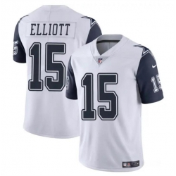 Youth Dallas Cowboys 15 Ezekiel Elliott White Color Rush Limited Stitched Football Jersey
