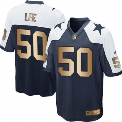 Youth Nike Dallas Cowboys 50 Sean Lee Elite NavyGold Throwback Alternate NFL Jersey