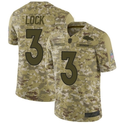 Broncos 3 Drew Lock Camo Men Stitched Football Limited 2018 Salute To Service Jersey