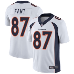 Broncos 87 Noah Fant White Men Stitched Football Vapor Untouchable Limited Jersey