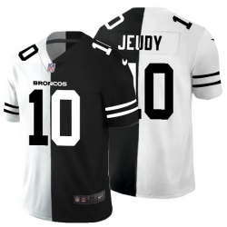 Denver Broncos 10 Jerry Jeudy Men Black V White Peace Split Nike Vapor Untouchable Limited NFL Jersey