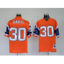 Denver Broncos 30 Terrell Davis Premier Orange Throwback Jerseys