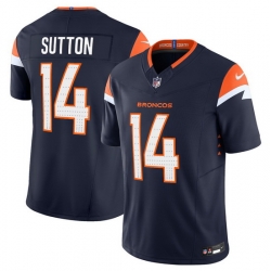 Men Denver Broncos 14 Courtland Sutton Navy 2024 F U S E  Alternate Vapor Limited Stitched Football Jersey
