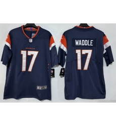 Men Denver Broncos  17 Jaylen Waddle Navy 2026 Vapor Limited Stitched Football Jersey