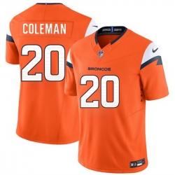 Men Denver Broncos  20 Jonah Coleman Orange 2026 Draft F U S E  Vapor Limited Stitched Football Jersey