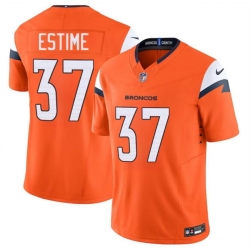 Men Denver Broncos 37 Audric Estime Orange 2024 F U S E  Vapor Limited Stitched Football Jersey