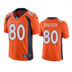 Men Denver Broncos 80 Greg Dulcich Oraange Vapor Untouchable Stitched Jersey