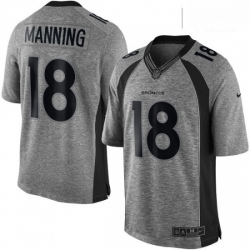 Men Nike Denver Broncos 18 Peyton Manning Limited Gray Gridiron NFL Jersey