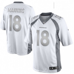 Men Nike Denver Broncos 18 Peyton Manning Limited White Platinum NFL Jersey