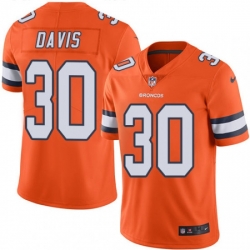 Men Nike Denver Broncos 30 Terrell Davis Limited Orange Rush Vapor Untouchable NFL Jersey