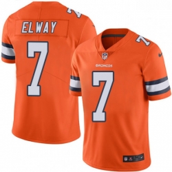 Men Nike Denver Broncos 7 John Elway Limited Orange Rush Vapor Untouchable NFL Jersey