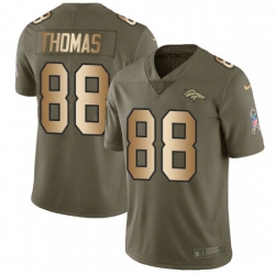 Men Nike Denver Broncos 88 Demaryius Thomas Limited OliveGold 2017 Salute to Service NFL Jersey