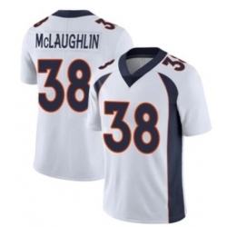 Men Nike Denver Broncos Jaleel McLaughlin #38 White Vapor Limited Stitched Jersey