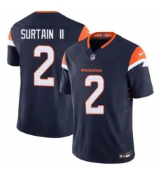 Men Nike Denver Broncos Patrick Surtain II Stitched Blue Limited Jersey