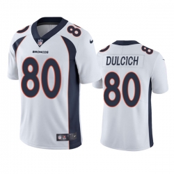 Men's Denver Broncos #80 Greg Dulcich White Vapor Untouchable Stitched Jersey