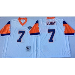 Mitchell And Ness Broncos #7 john elway white Throwback Stitched NFL Jersey