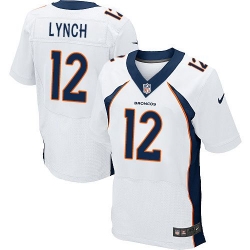 Nike Broncos #12 Paxton Lynch White Mens Stitched NFL New Elite Jersey