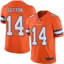 Nike Broncos 14 Courtland Sutton Orange Color Rush Limited Jersey