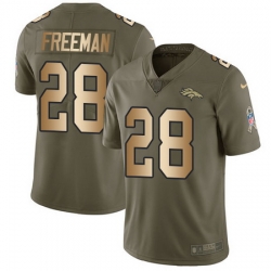 Nike Broncos #28 Royce Freeman Olive Gold Mens Stitched NFL Limited 2017 Salute To Service Jersey