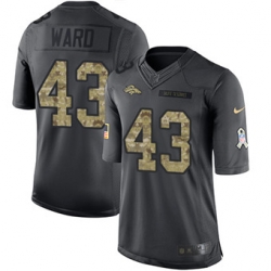 Nike Broncos #43 T J Ward Black Mens Stitched NFL Limited 2016 Salute to Service Jersey