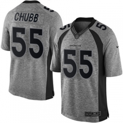 Nike Broncos #55 Bradley Chubb Gray Mens Stitched NFL Limited Gridiron Gray Jersey