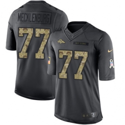 Nike Broncos #77 Karl Mecklenburg Black Mens Stitched NFL Limited 2016 Salute to Service Jersey