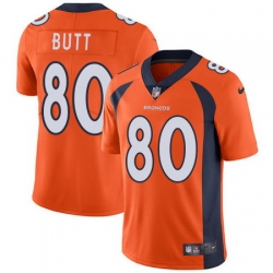 Nike Broncos #80 Jake Butt Orange Team Color Mens Stitched NFL Vapor Untouchable Limited Jersey